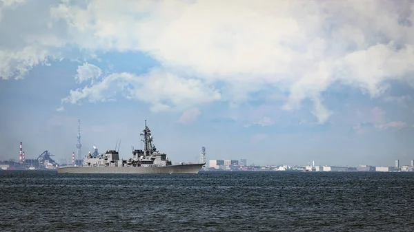 Японський Есмінець Морської Самооборони Jmsdf Знаходиться Токійській Затоці Узбережжі Йокусуки — стокове фото