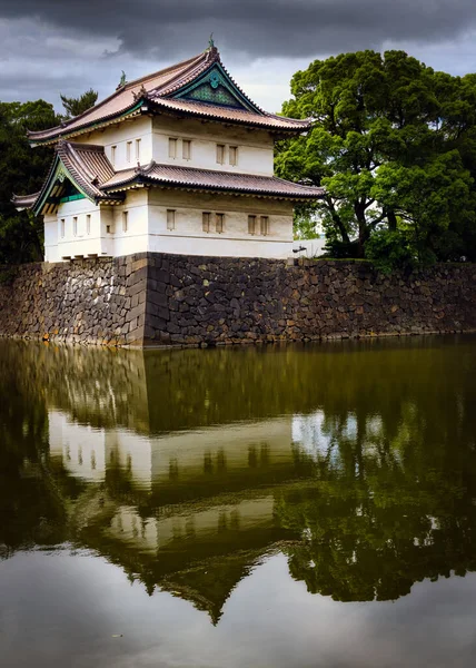 Έδαφος Και Τάφρος Του Ιαπωνικού Αυτοκρατορικού Παλατιού Στο Τόκιο Της — Φωτογραφία Αρχείου
