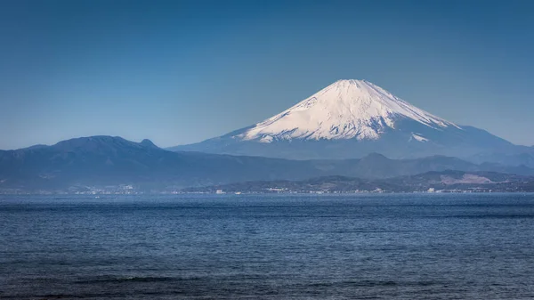 Olhando Para Monte Fuji Através Baía Sagami Chojagasaki Península Miura — Fotografia de Stock
