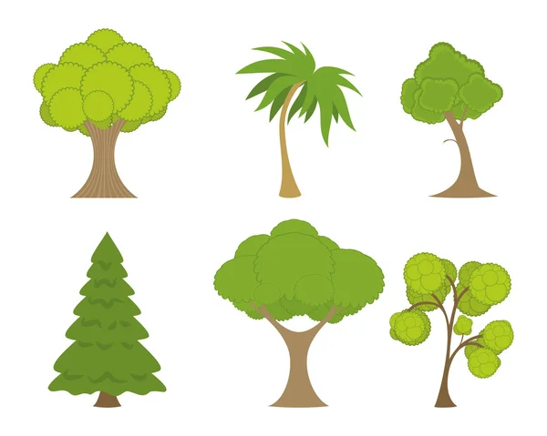 Σύνολο πράσινα δέντρα — Διανυσματικό Αρχείο
