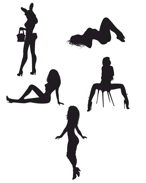 Silhouettes de filles sexy — Image vectorielle