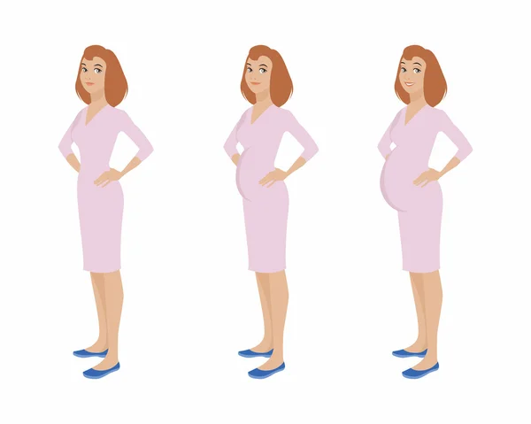 Gravid tjej stadier — Stock vektor