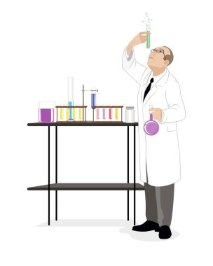 Bilim adamı ile tüp