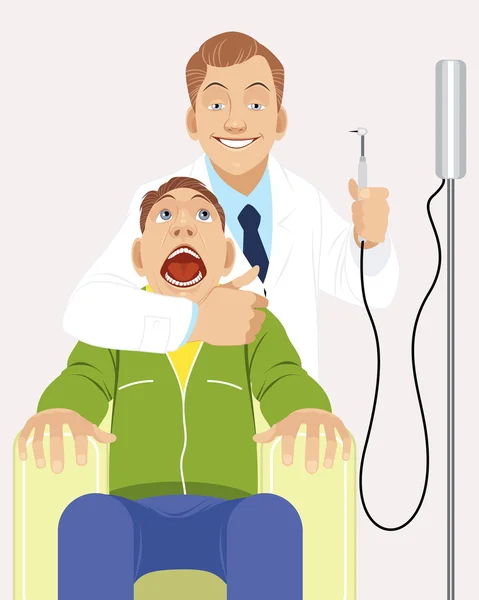 Dentist with patient — Stock Vector