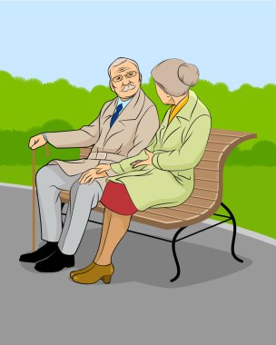 Parkta yaşlı çift