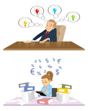 Creativity director and accountant clipart