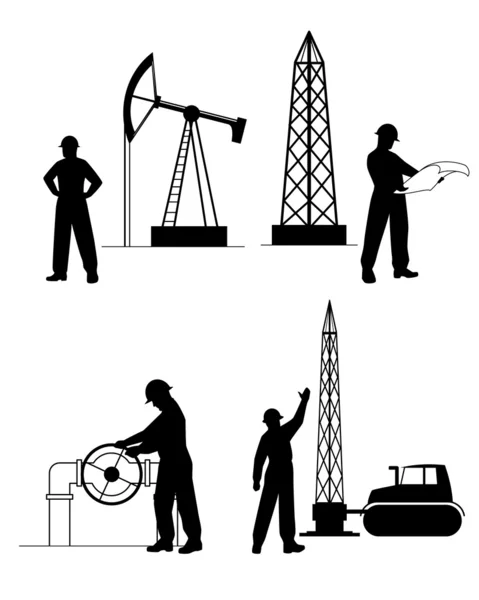 Siluet petrolcü arka planda altyapı