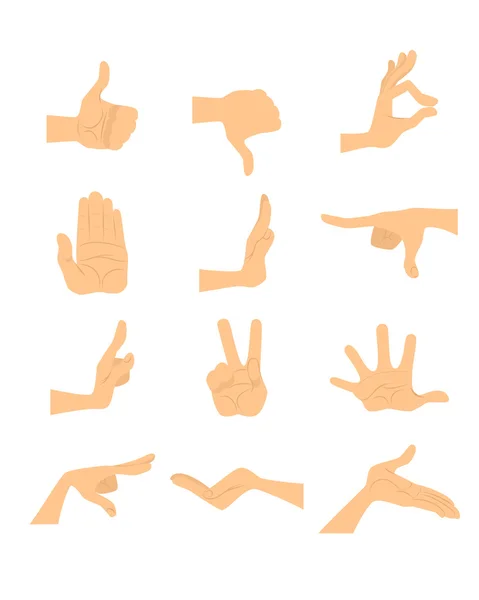Hand gestures set — Stock Vector