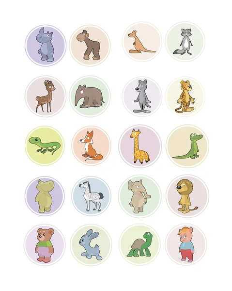 Icons animals set — Stock Vector