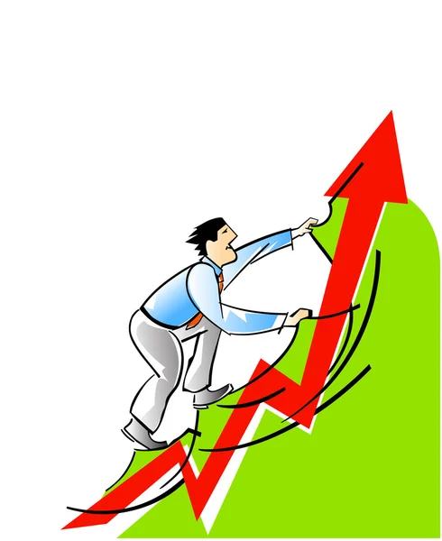 Homme d'affaires et croissance de carrière — Image vectorielle