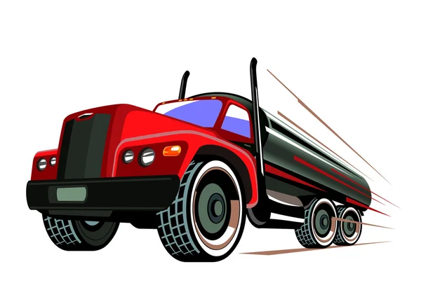 Lastwagen rast auf Straße — Stockvektor
