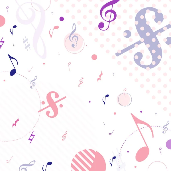 Muziekachtergrond Ontwerp Voor Ansichtkaart Banner Naadloos Muziekpatroon Vector Illustratie Sjabloon — Stockvector