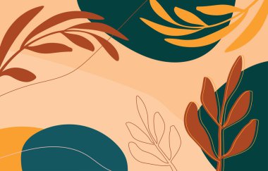 Minimal kapak tasarımı. Soyut duvar sanatı vektörü. Moda seti, duvar çerçeveli baskılar için tasarım, tuval posteri, kartpostal veya broşür olarak sanat eseri. Vektör illüstrasyonu.