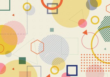 Geometrik soyut arkaplan, Vektör ve illüstrasyon afiş poster şablonu