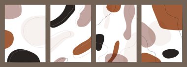 Minimal kapak tasarımı. Moda seti, Modern Poster Sanat. Duvar çerçeveli baskılar, tuval posteri, kartpostal veya broşür olarak sanat eserleri için tasarım. Vektör illüstrasyonu.