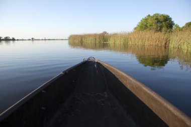 Okavango Deltası üzerinde Mokoro