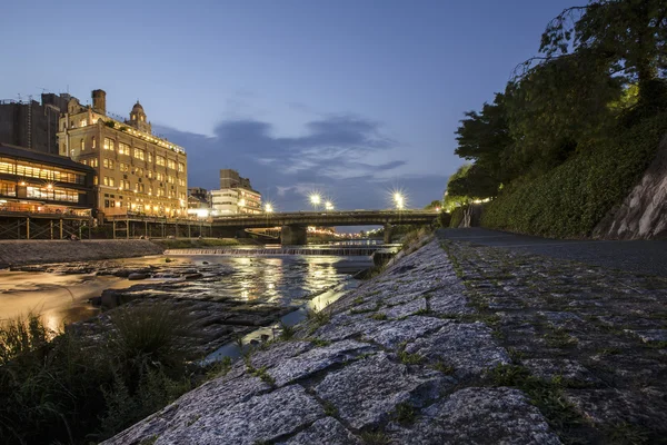 Kamo river at night — Stock Photo, Image