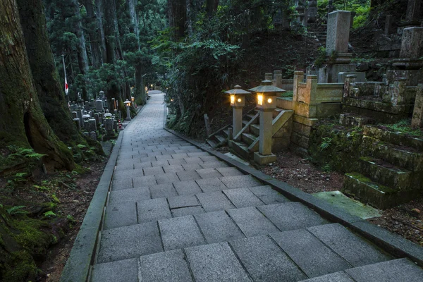 Caminho para os templos na montanha Koya — Fotografia de Stock