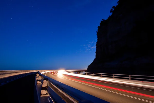 Auto-estrada à noite — Fotografia de Stock