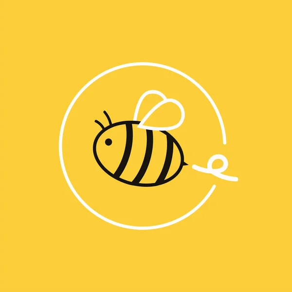 蜜蜂标志的设计 蜜蜂传病媒介蜜蜂卡通人物设计 文本的空白处 — 图库矢量图片