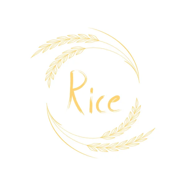 Rice Logo Design Wheat Symbol — Stock Vector