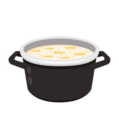 Makarna vektörü. Beyaz arka planda makarna. Kaynamış makarna..