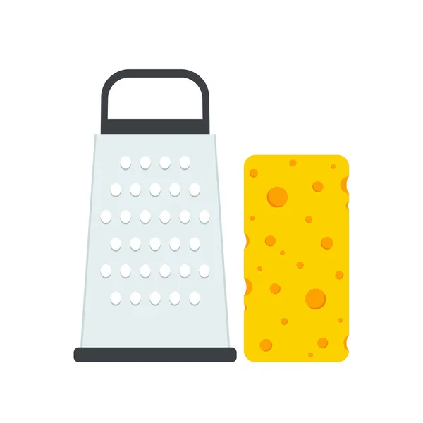 Cheese Cheese Grater Vector Cheese White Background — Stock Vector