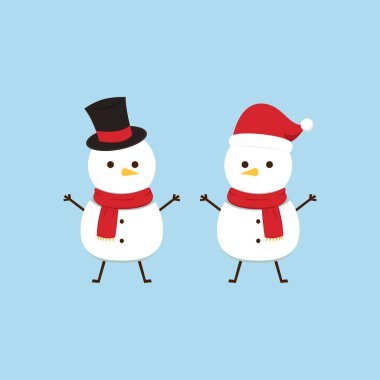 Kardan adam vektörü. Kardan adam karakter tasarımı. Noel posteri.