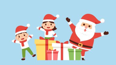 Mutlu Noeller ve yeni yıl tebrik posteri. Tatil çizgi film karakteri.