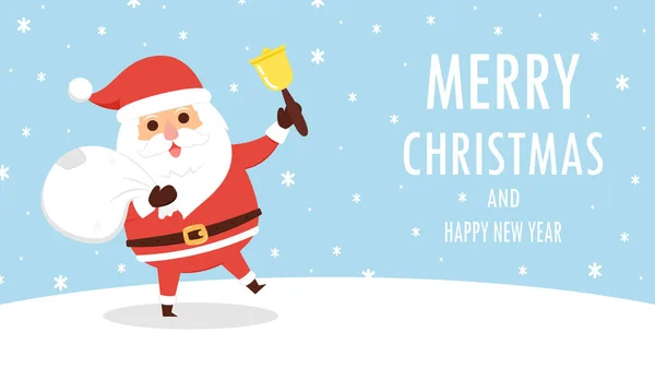 Feliz Natal Feliz Ano Novo Cartaz Saudação Personagem Desenhos Animados —  Vetores de Stock