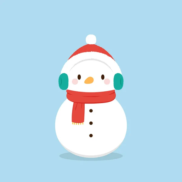 Вектор Снеговика Дизайн Характера Снеговика Рождественский Плакат — стоковый вектор