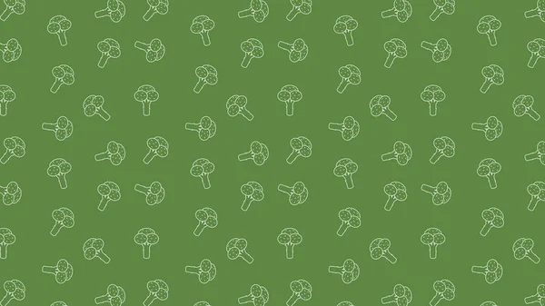 Broccoli Pattern Wallpaper Broccoli Doodle Vector — Stock Vector