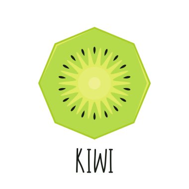 Beyaz arka planda Kivi. Kivi vektörü. Sembol. Kivi logo tasarımı.