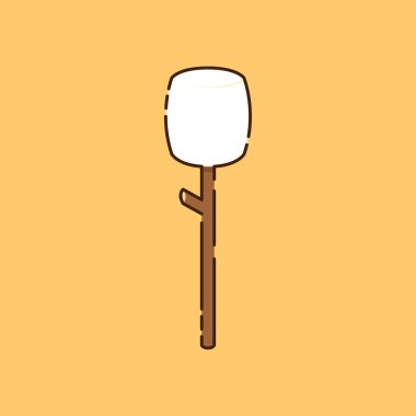 Marşmelov çubuk vektöründe. Metin için boş alan. Marshmallow logo tasarımı.