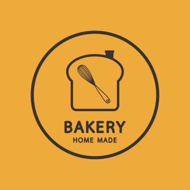 Pastane logosu tasarımı. Fırın işareti vektörü. Klavye logosu tasarımı.