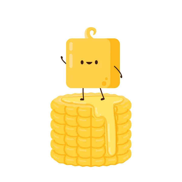 Дизайн Масляного Персонажа Вектор Кукурузы Масла Кукуруза Масло Кукурузе Вектор — стоковый вектор