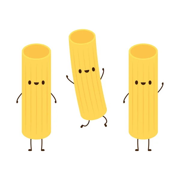 Pâtes Nouilles Personnage Design Nouilles Aux Pâtes Sur Fond Blanc — Image vectorielle