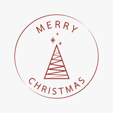 Noel ağacı vektörü. Noel ağacı logosu. Metin için boş alan. Noel kartpostalı.