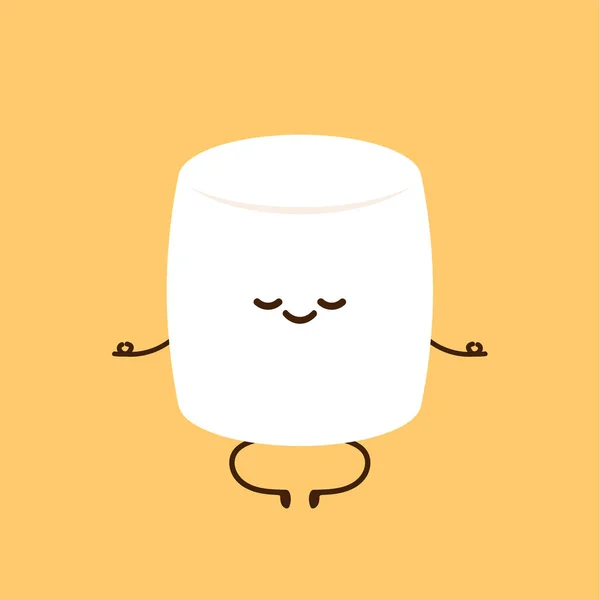 Kartun Marshmallow Marshmallow Desain Karakter Vektor Marshmallow Stok Vektor Bebas Royalti