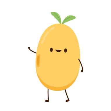 Soya fasulyesi vektörü. Soya fasulyesi karakter tasarımı.