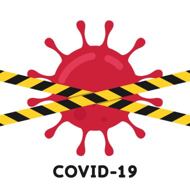 Covid-19 posteri. Bakteri vektörü. Corona virüs vektörü.