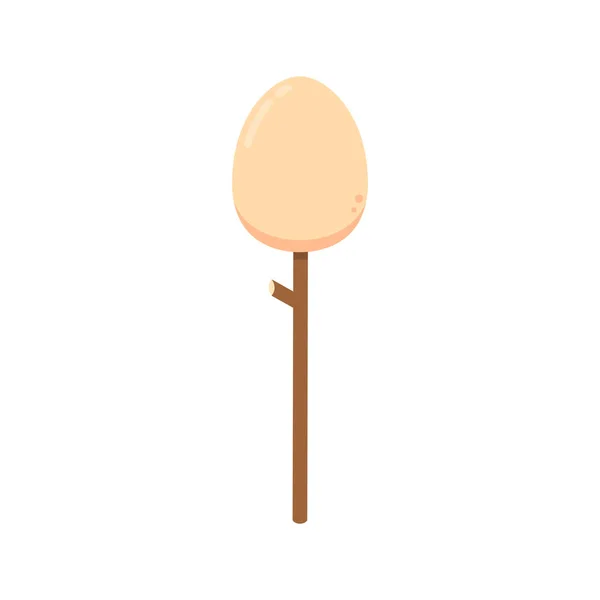 Egg Stick Vector Egg White Background Egg Wood Stick Vector — Stock Vector