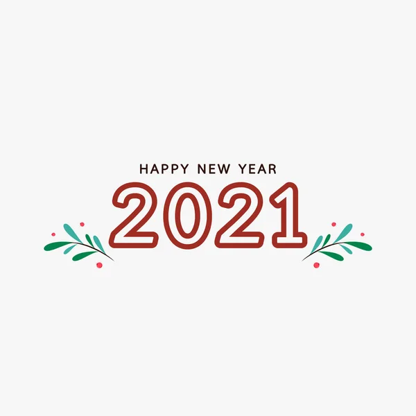 Bonne Année 2021 Affiche Modèle Feuille Noël Espace Libre Pour — Image vectorielle