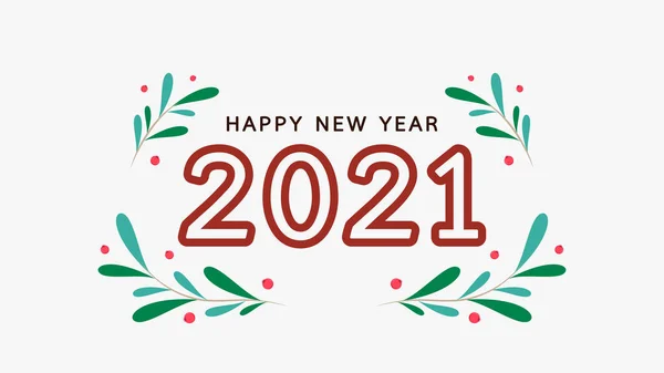 Bonne Année 2021 Affiche Modèle Feuille Noël Espace Libre Pour — Image vectorielle