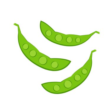Beyaz arkaplanda yeşil bezelye vektörü.