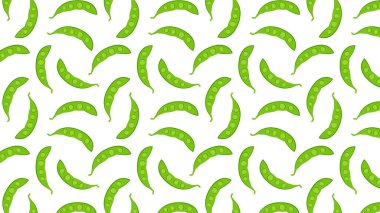 Yeşil bezelye desenli duvar kağıdı. Beyaz arkaplanda yeşil bezelye vektörü.
