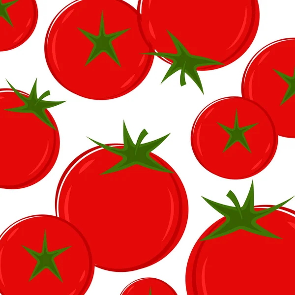 番茄花纹墙纸番茄病媒 白色背景的番茄 — 图库矢量图片