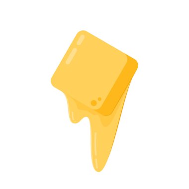 Tereyağı vektörü. Tereyağı esnemesi. Beyaz arkaplanda tereyağı.