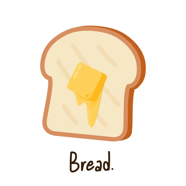 Butter Bread Vector Bread Logo Design White Background — Stock Vector