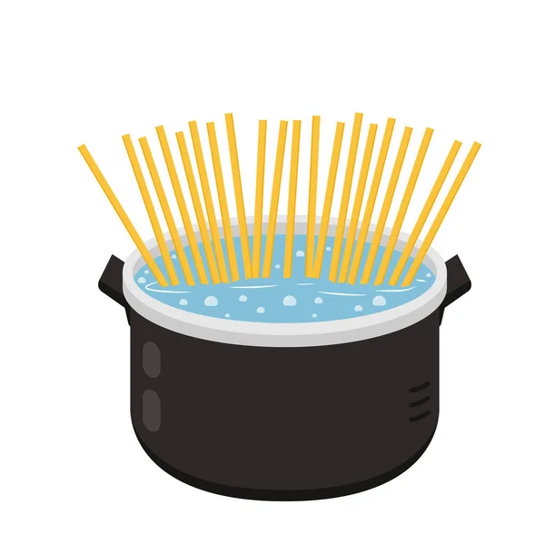 Boil Spaghetti Vector Pot Vector — Stock Vector